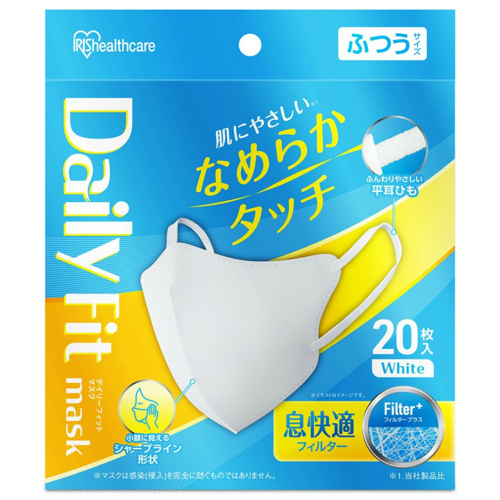 ＤＡＩＬＹ　ＦＩＴ　ＭＡＳＫ　なめらかタッチ　立体　ふつうサイズ　ホワイト　ＲＮ－ＤＨ２０ＳＷ