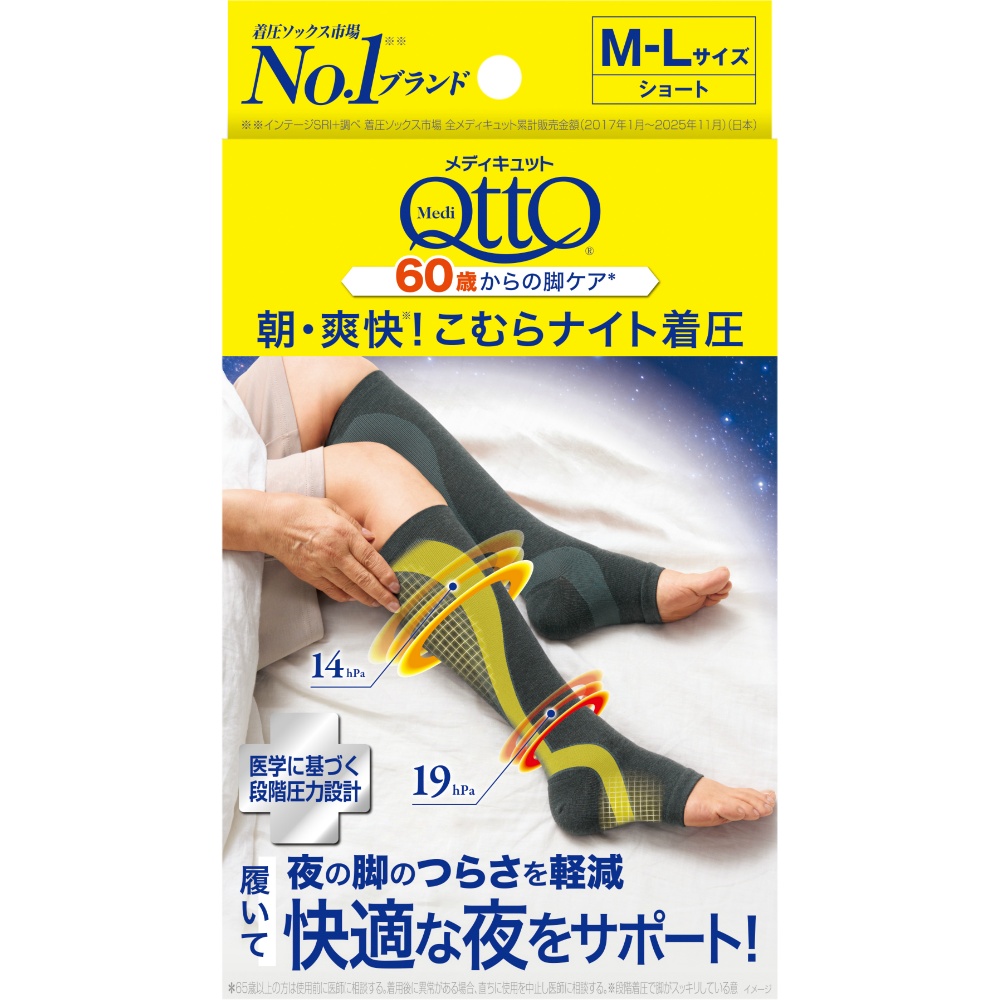 メディキュット　こむらスッキリ着圧ナイトソックス　ＭーＬ