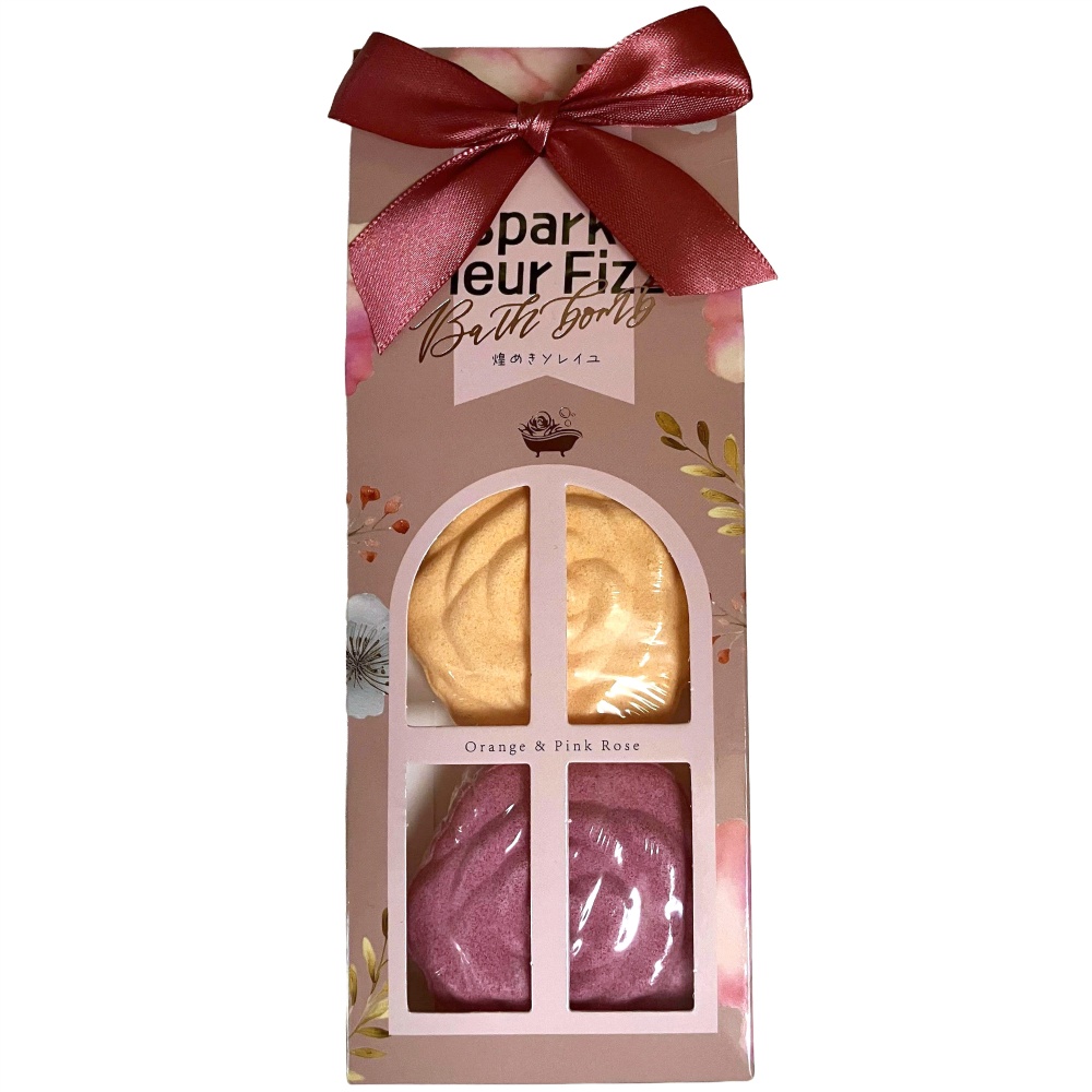 バスボム２輪オレンジ＆ピンクローズ