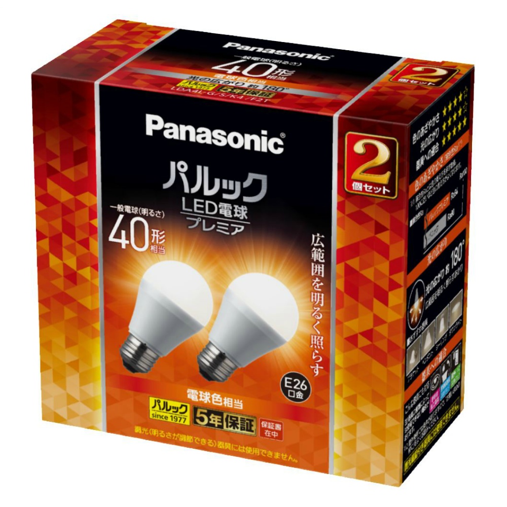 ＬＤＡ４ＬＧＳＫ４Ｆ２Ｔ　ＬＥＤ電球　一般電球タイプ（Ｅ２６口金）２個入り