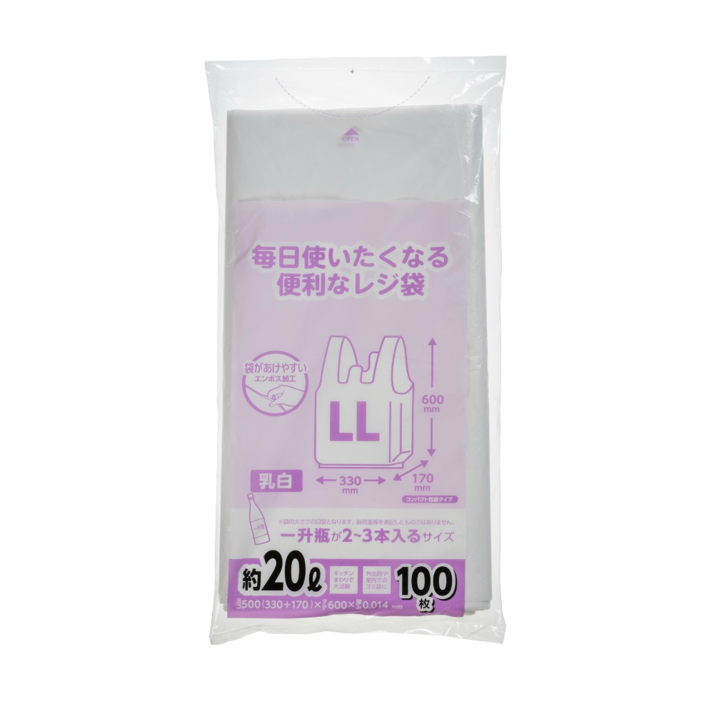 ＣＰＲＨ３０Ｗ　毎日使いたくなる便利なレジ袋ＬＬ乳白