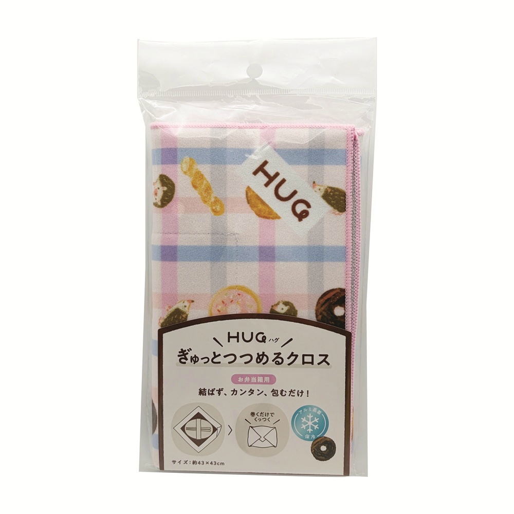 ＨＵＧぎゅっとつつめるクロス　お弁当箱用　ピンク