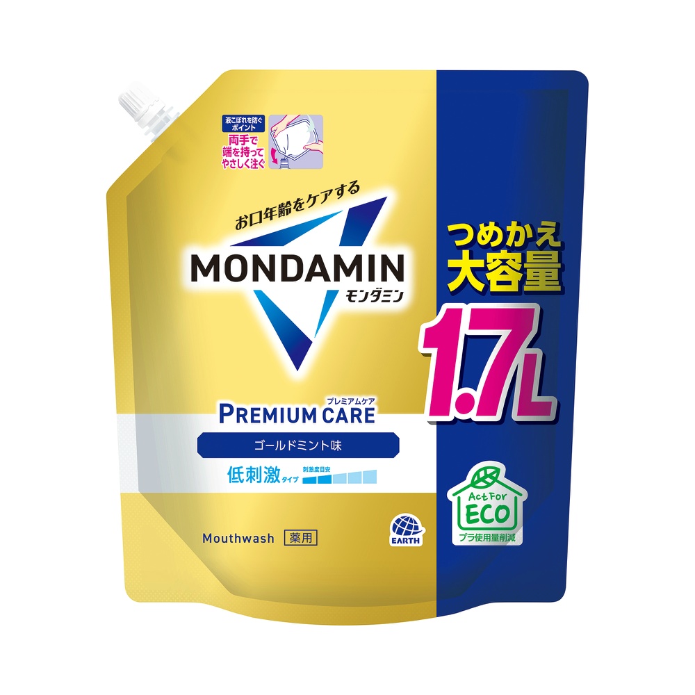 モンダミン　プレミアムケア　ゴールドミント　つめかえ大容量　１．７Ｌ