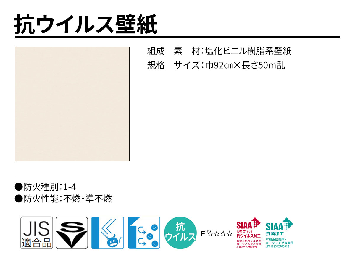 DECOPOWER(デコパワー) 抗ウイルス壁紙 規格・サイズ