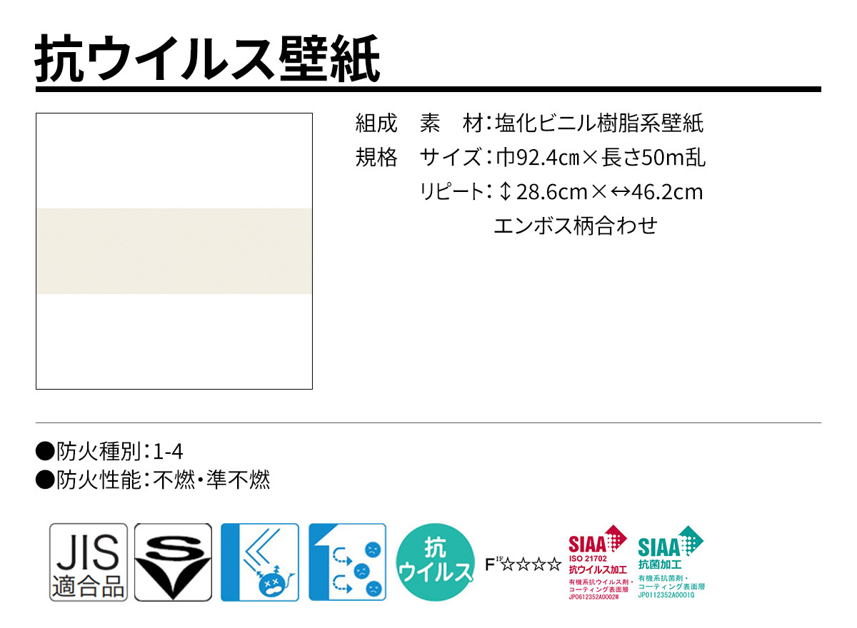 DECOPOWER(デコパワー) 抗ウイルス壁紙 規格・サイズ