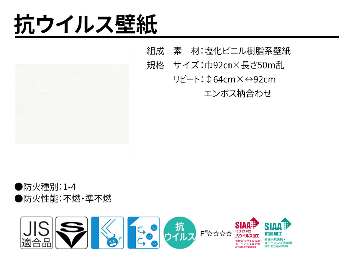 DECOPOWER(デコパワー) 抗ウイルス壁紙 規格・サイズ