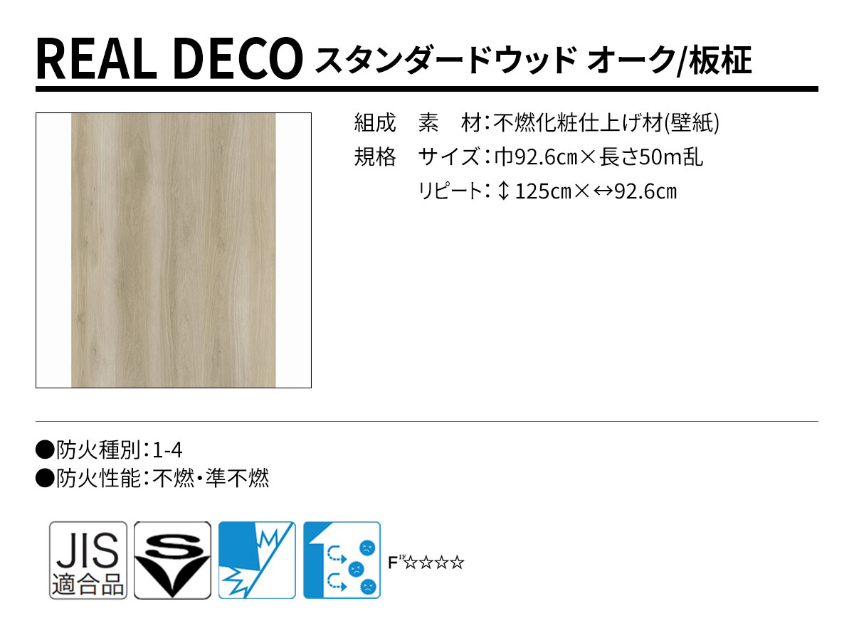 グランウォールコレクション REAL DECO スタンダードウッド 規格・サイズ