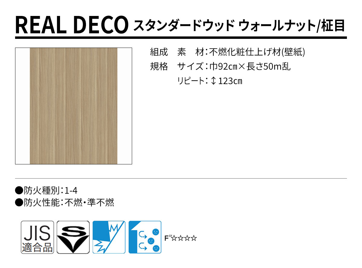 グランウォールコレクション REAL DECO スタンダードウッド 規格・サイズ