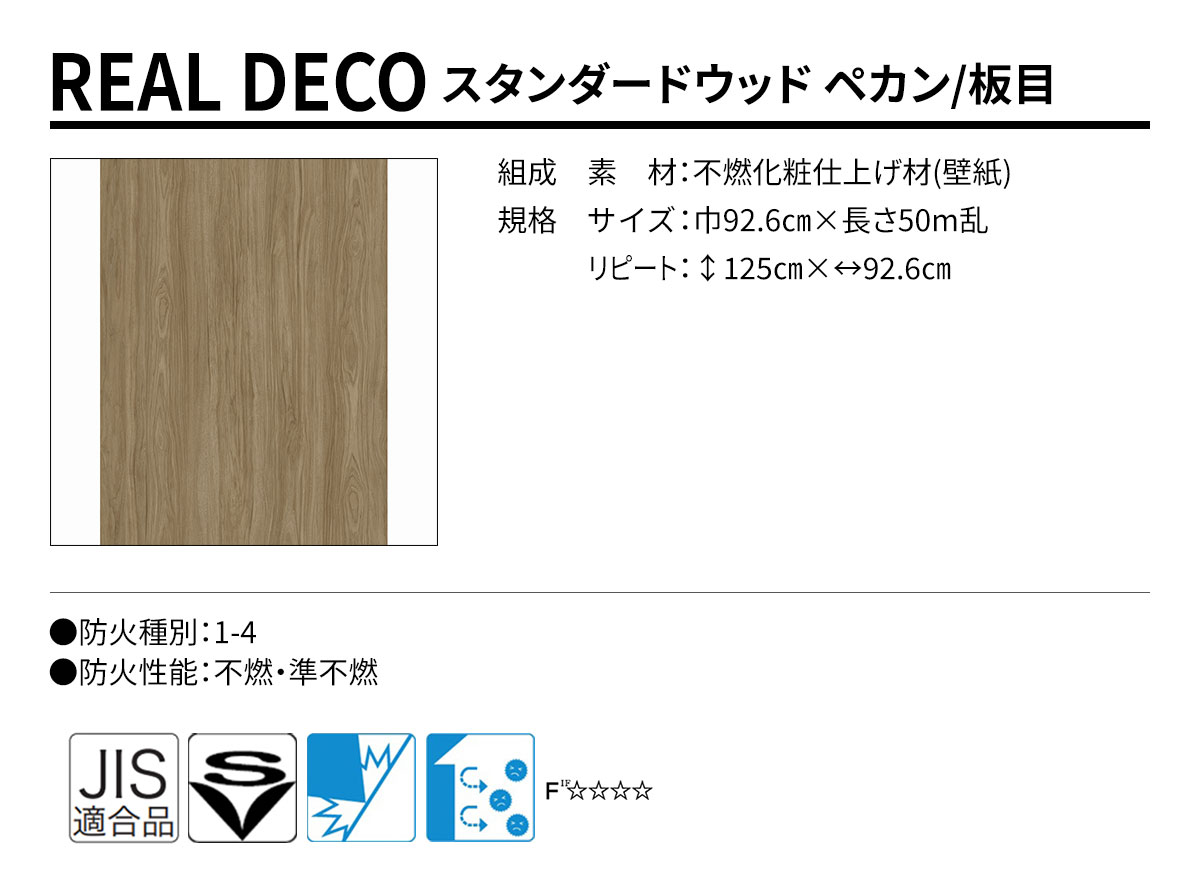 グランウォールコレクション REAL DECO スタンダードウッド 規格・サイズ