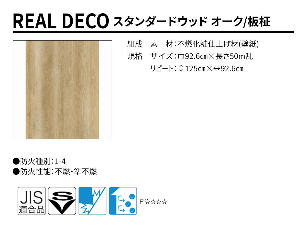 グランウォールコレクション REAL DECO スタンダードウッド 規格・サイズ