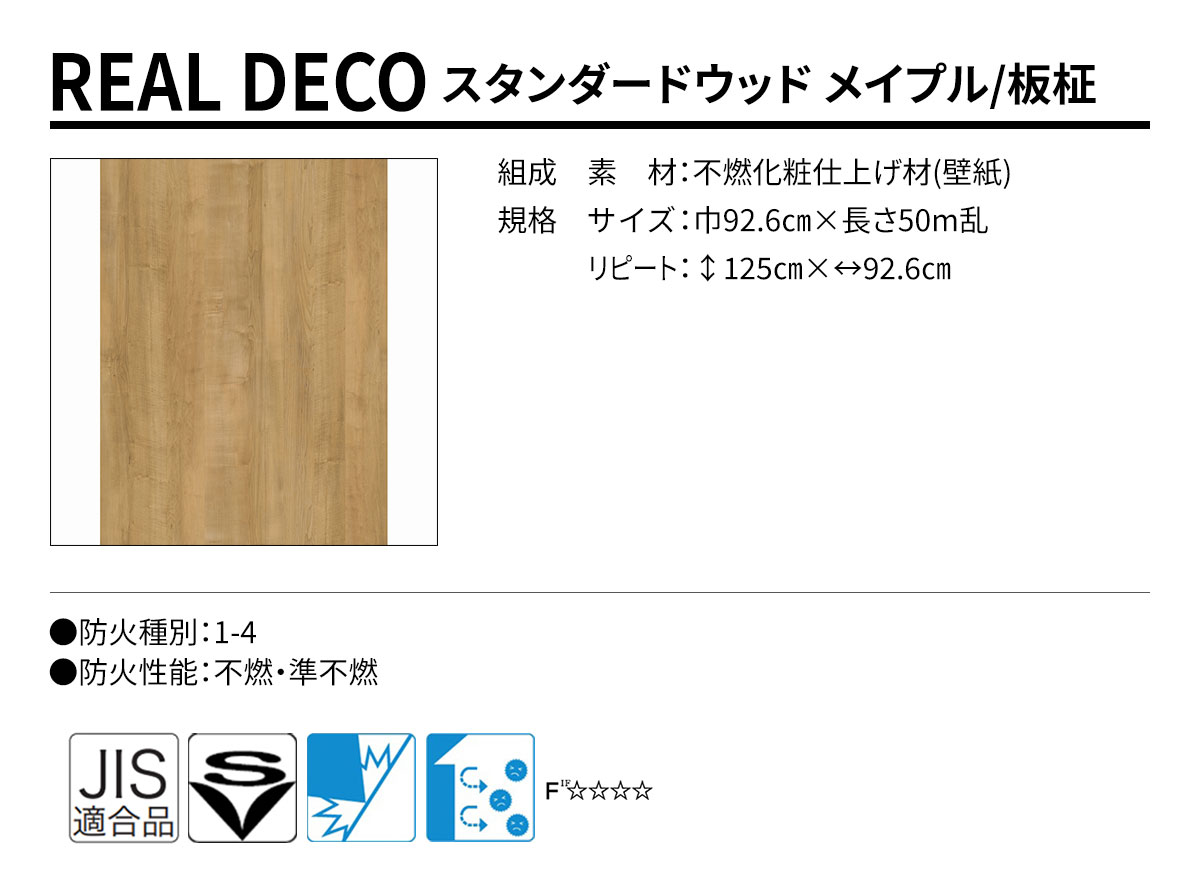 グランウォールコレクション REAL DECO スタンダードウッド 規格・サイズ