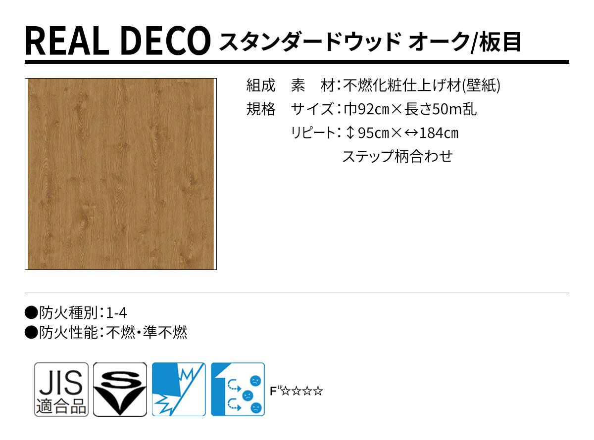 グランウォールコレクション REAL DECO スタンダードウッド 規格・サイズ