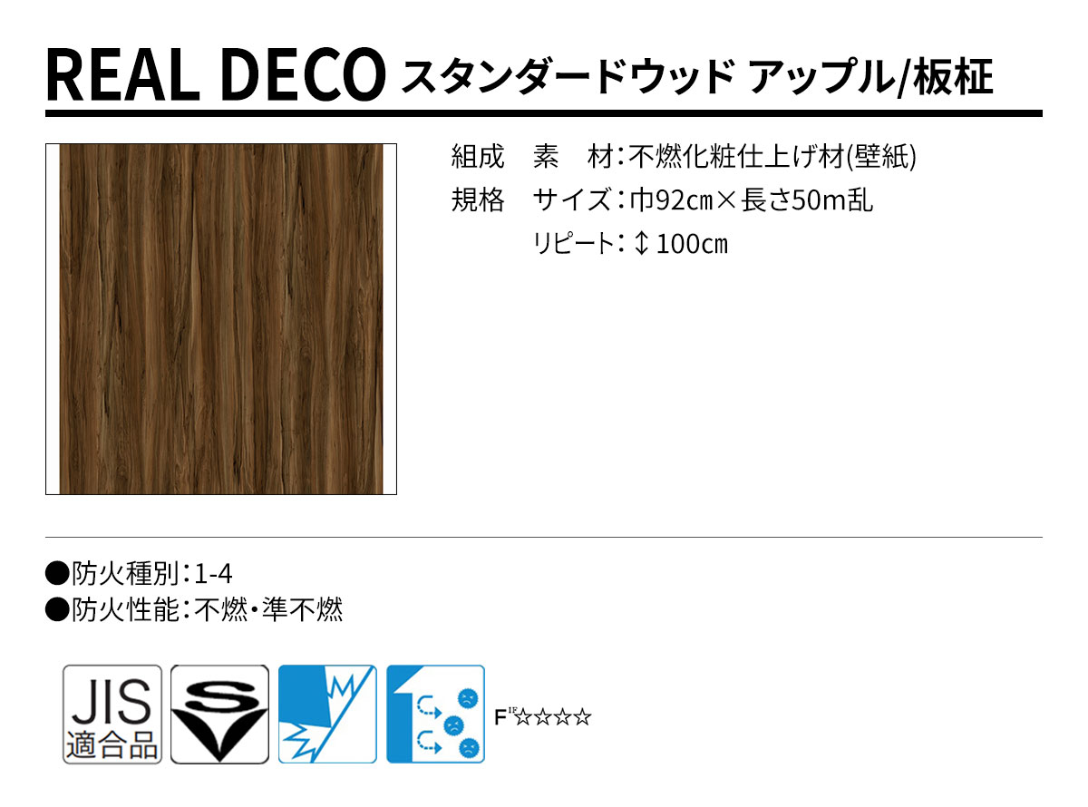 グランウォールコレクション REAL DECO スタンダードウッド 規格・サイズ