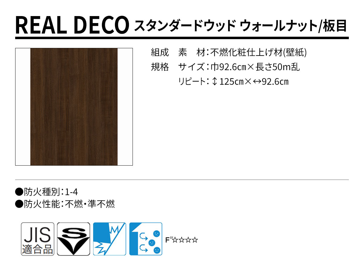 グランウォールコレクション REAL DECO スタンダードウッド 規格・サイズ