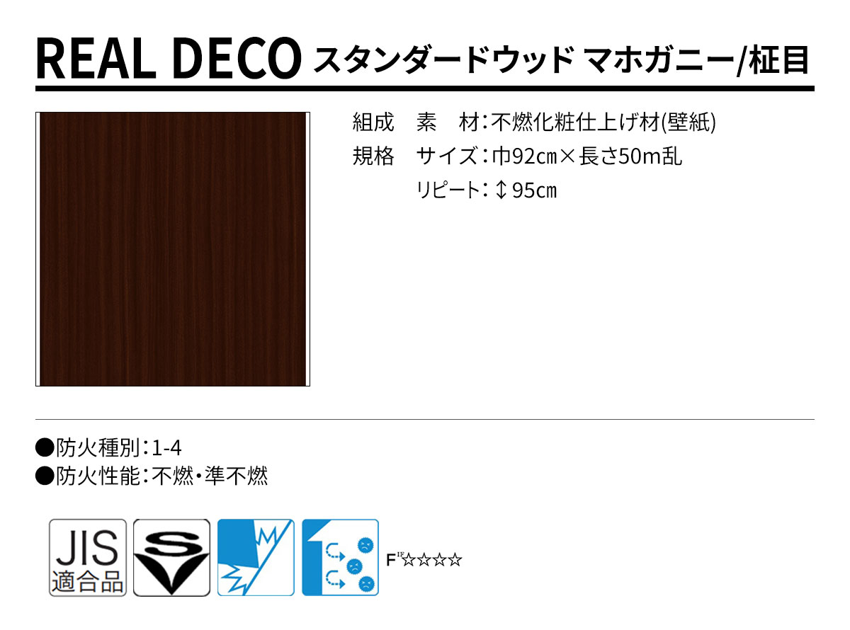 グランウォールコレクション REAL DECO スタンダードウッド 規格・サイズ
