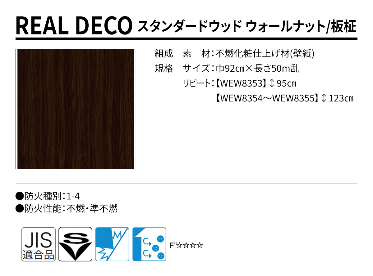 グランウォールコレクション REAL DECO スタンダードウッド 規格・サイズ