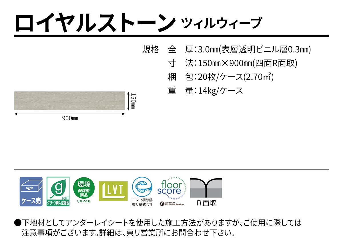 ロイヤルストーン ツィルウィーブ 規格・サイズ