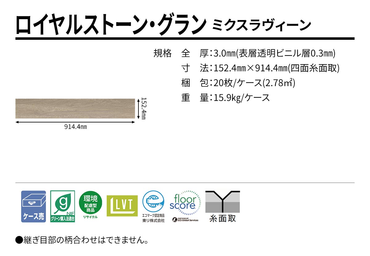 ロイヤルストーン・グラン ミクスラヴィーン 規格・サイズ