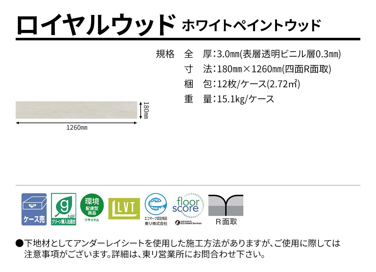 ロイヤルウッド ホワイトペイントウッド 規格・サイズ
