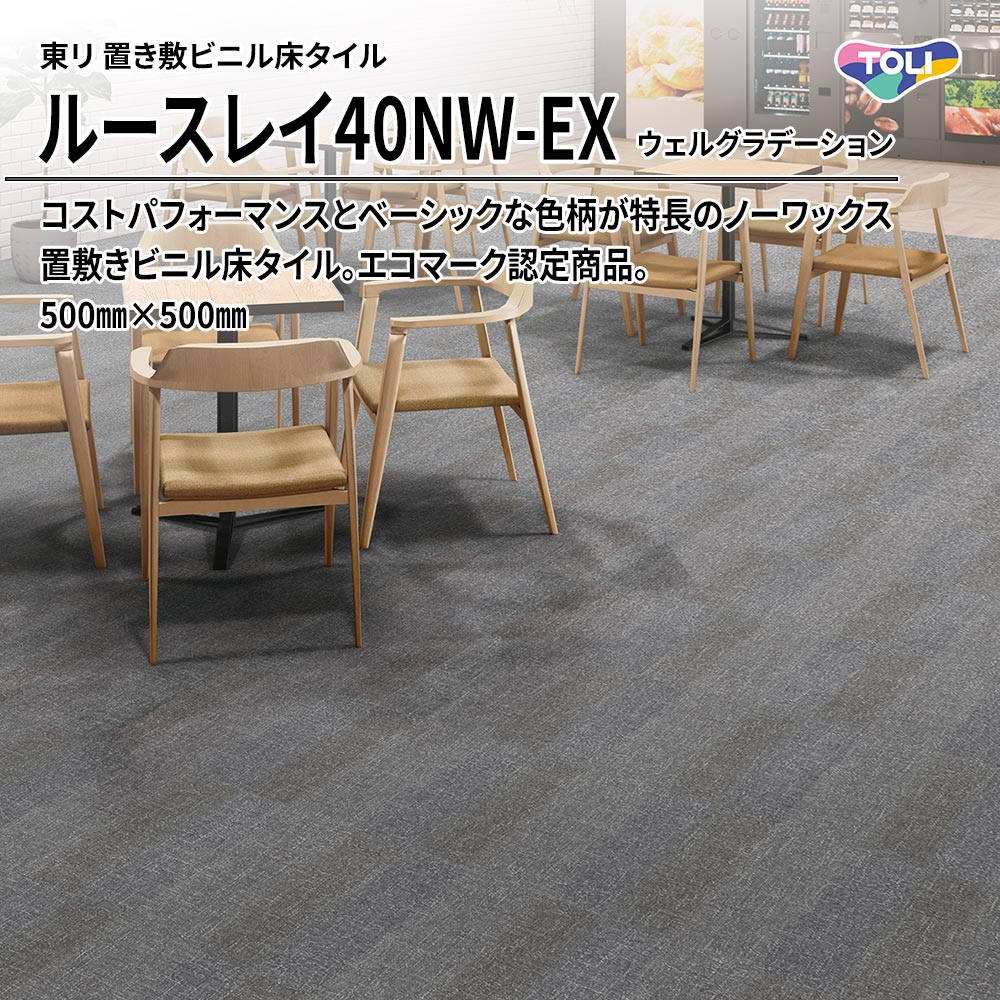 東リ 置き敷ビニル床タイル ルースレイ40NW-EX ウェルグラデーション 500㎜×500㎜ 上代10,100円/㎡(税抜)