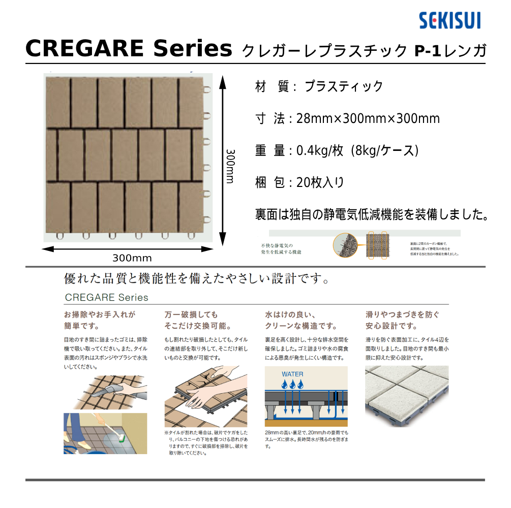 セキスイプラスティックP-1レンガ規格・サイズ