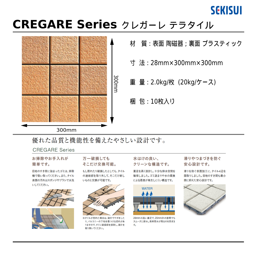 セキスイクレガーレ テラタイル規格・サイズ