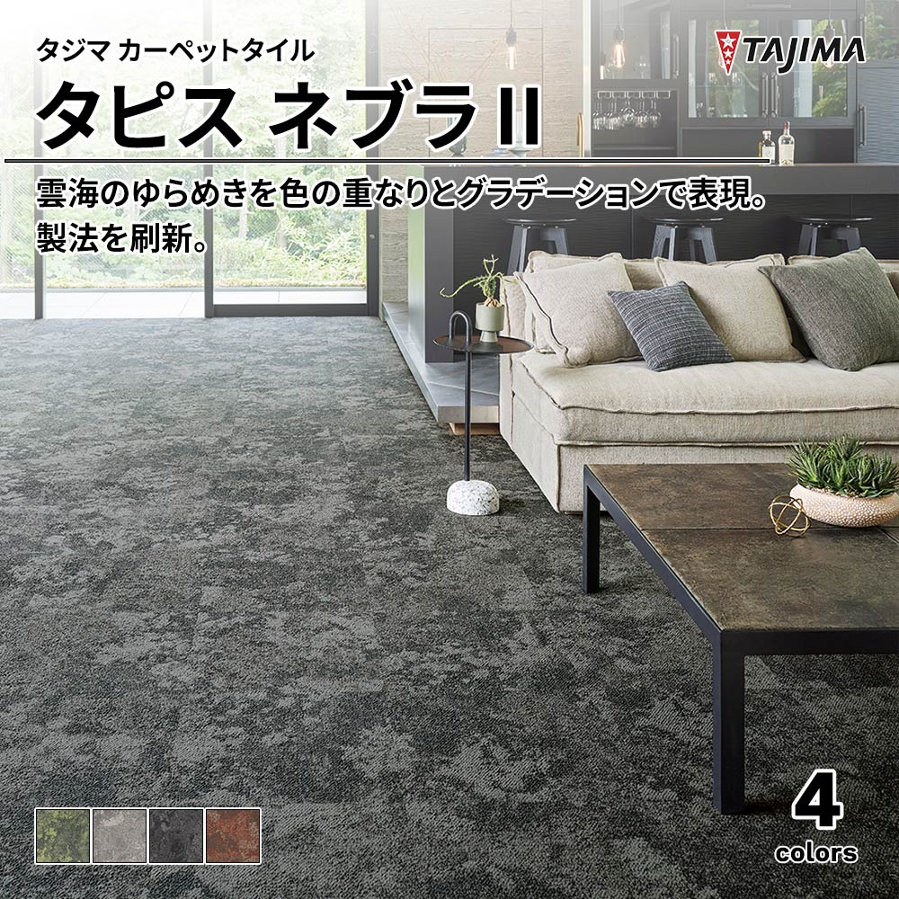 タジマ カーペットタイル タピス ネブラⅡ 500×500㎜ 上代14,900円/㎡(税抜)