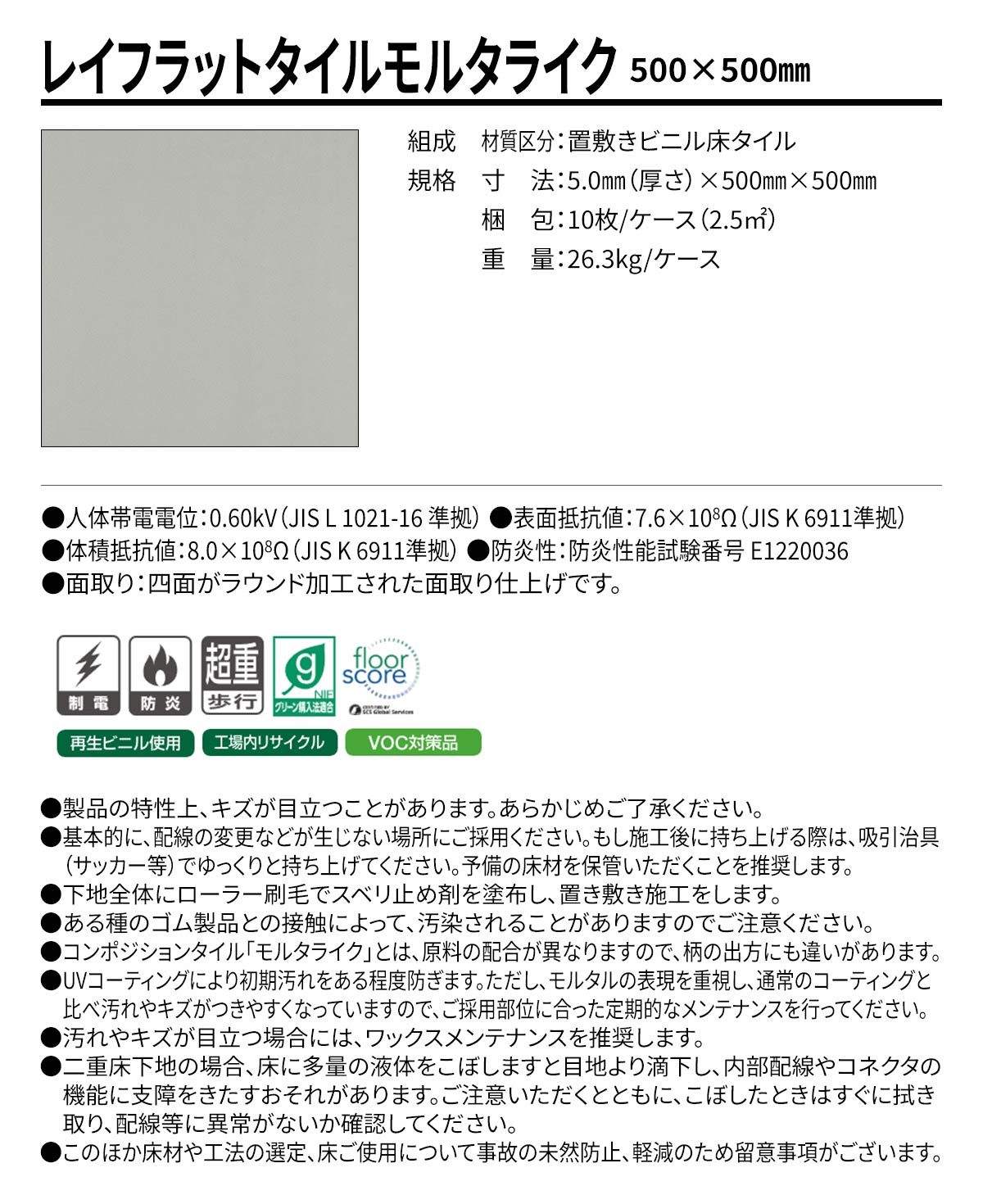 レイフラットタイルモルタライク 概要