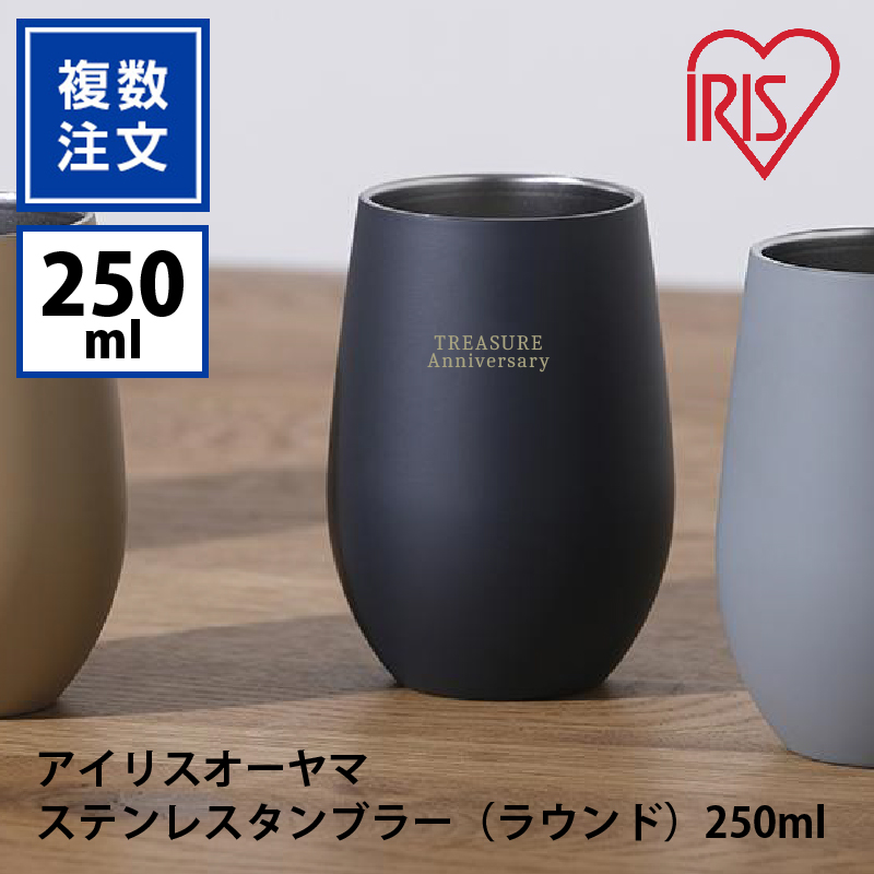 アイリスオーヤマ ステンレスタンブラー（ラウンド）250ml_KT