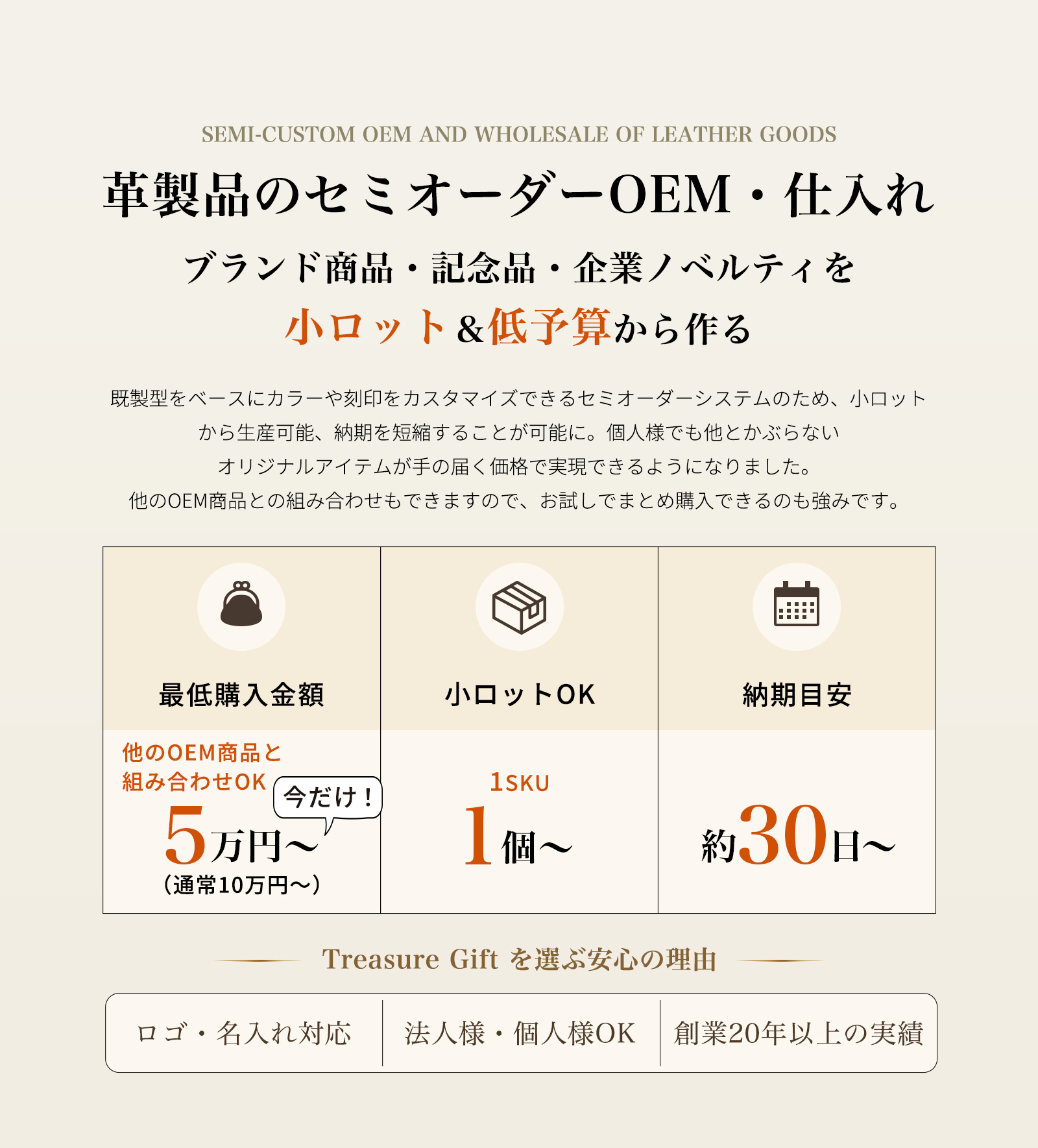 革製品のセミオーダーOEM・仕入れ