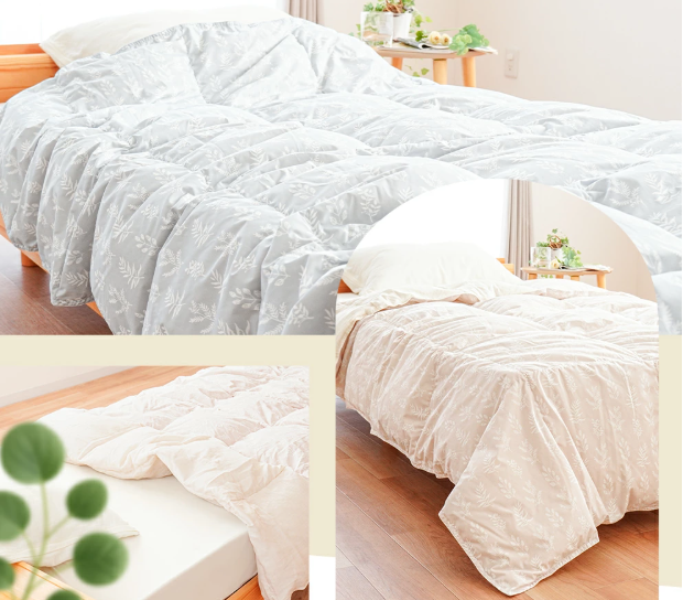 西川二重ガーゼD70%0.3㎏羽毛肌掛布団　150X210