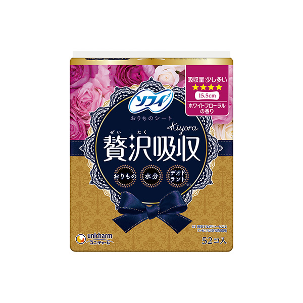 ソフィ贅沢吸収ホワイトフローラル少し多い用５２枚