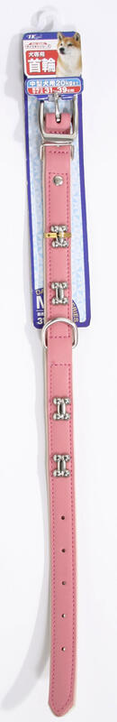 ＤＳライラック平革首輪Ｍ／ピンク