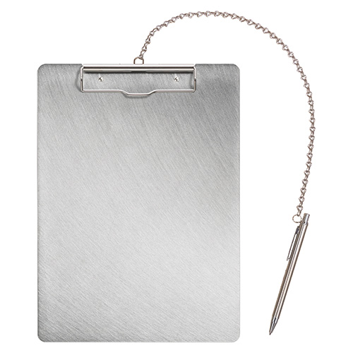 エヌケイ　ＳＣ－Ａ４Ｅ－Ｐ　ステンレス用箋挟（チェーン＋ペン付）