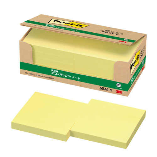スリーエム　６５４１－Ｙ　ポストイット再生紙エコノパック　イエロー