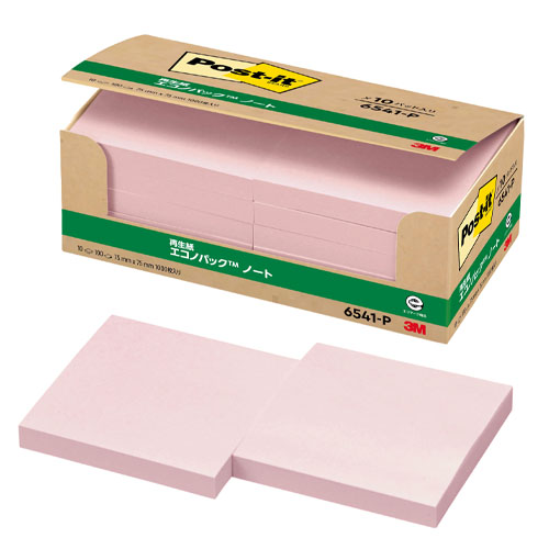 スリーエム　６５４１－Ｐ　ポストイット再生紙エコノパック　ピンク