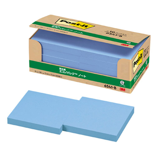 スリーエム　６５４１－Ｂ　ポストイット再生紙エコノパック　ブルー