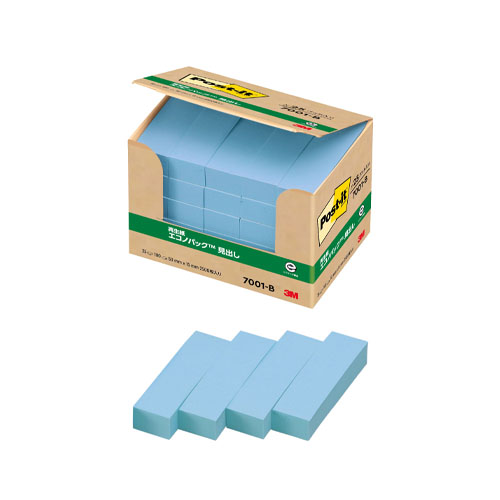 スリーエム　７００１－Ｂ　ポストイット再生紙エコノパック　ブルー