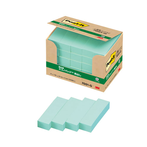 スリーエム　７００１－Ｇ　ポストイット再生紙エコノパック　グリーン