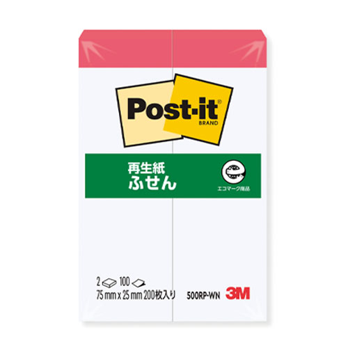 スリーエム　５００ＲＰ－ＷＮ　ポストイット再生紙ふせん　ホワイト