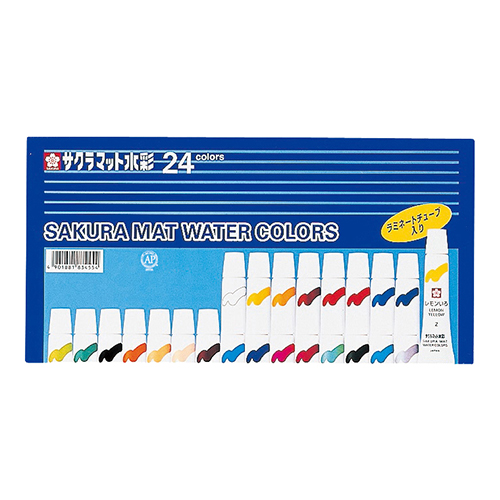 サクラクレパス　ＥＭＷ２４　マット水彩２４色ラミネートチューブ入