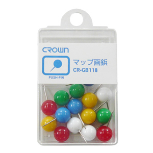 クラウン　ＣＲ－ＧＢ１１８－Ｘ　マップ画鋲　１５本（色込）