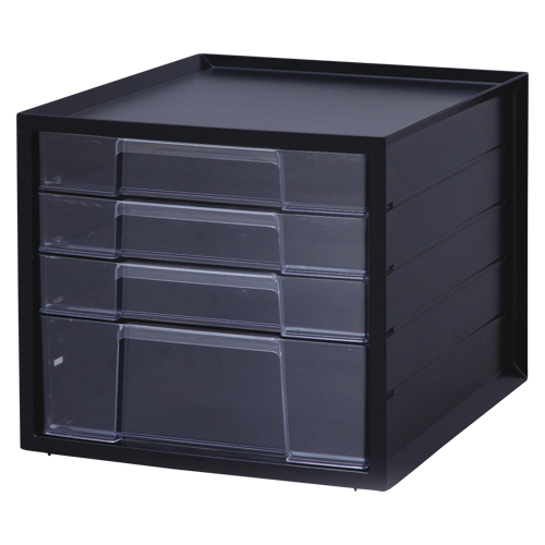 アイリスオーヤマ　ＬＣＪ－４Ｄブラック　レターケース　浅３段＋深１段　ブラック