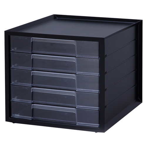 アイリスオーヤマ　ＬＣＪ－５Ｍブラック　レターケース　浅型５段　ブラック