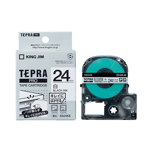 キングジム　ＳＳ２４ＫＥ　テプラＰＲＯテ－プ　キレイ　白／黒文字