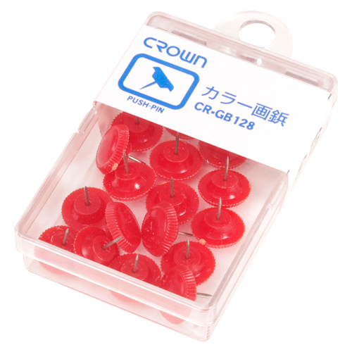 クラウン　ＣＲ－ＧＢ１２８－Ｒ　カラー画鋲　２０本　赤