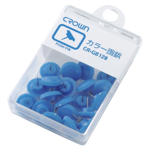 クラウン　ＣＲ－ＧＢ１２８－ＢＬ　カラー画鋲　２０本　青