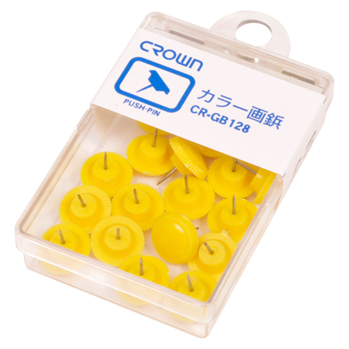 クラウン　ＣＲ－ＧＢ１２８－Ｙ　カラー画鋲　２０本　黄