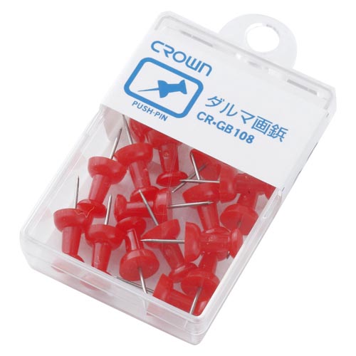 クラウン　ＣＲ－ＧＢ１０８－Ｒ　ダルマ画鋲　１６本　赤