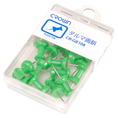 クラウン　ＣＲ－ＧＢ１０８－Ｇ　ダルマ画鋲　１６本　緑